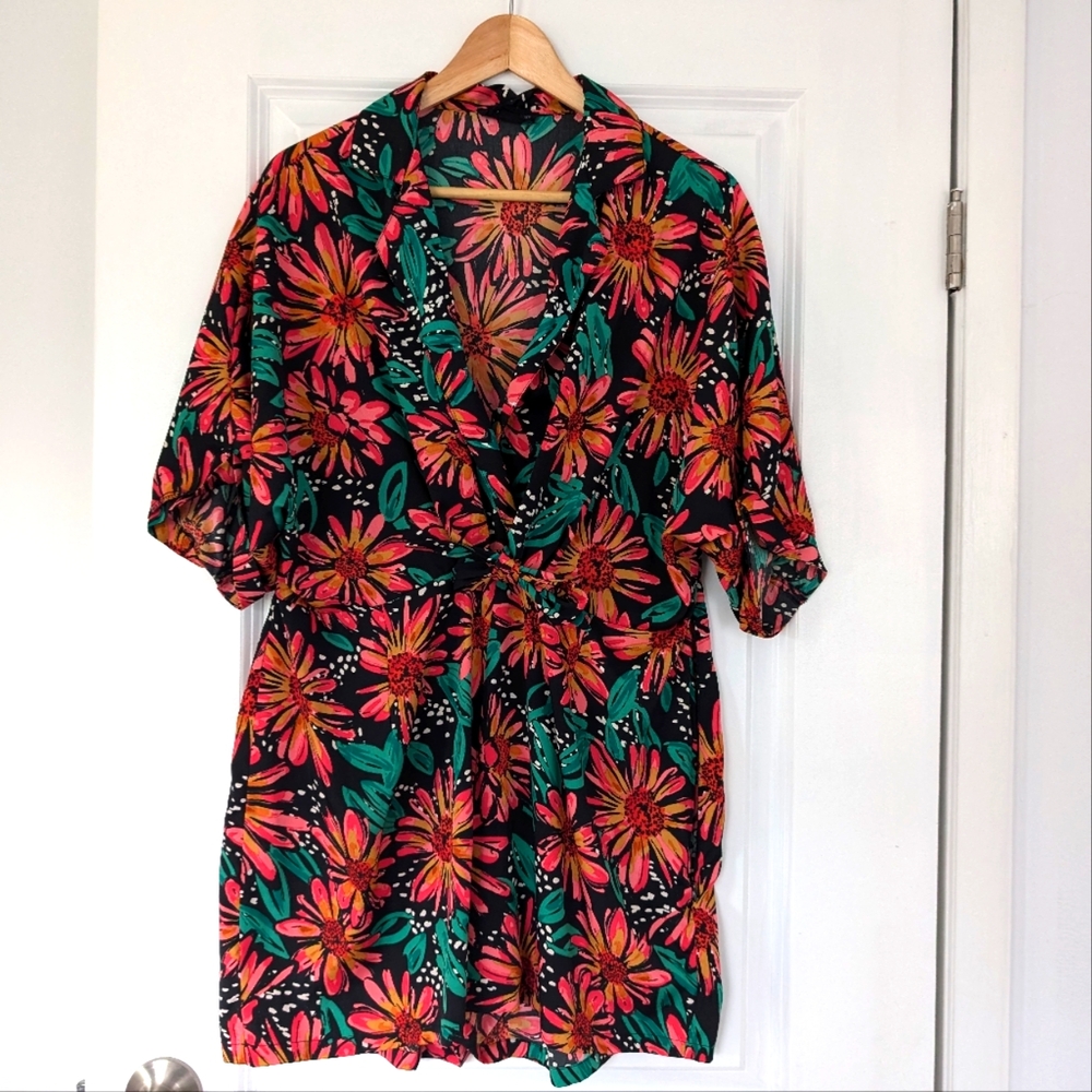 Floral Shorts Jumpsuit